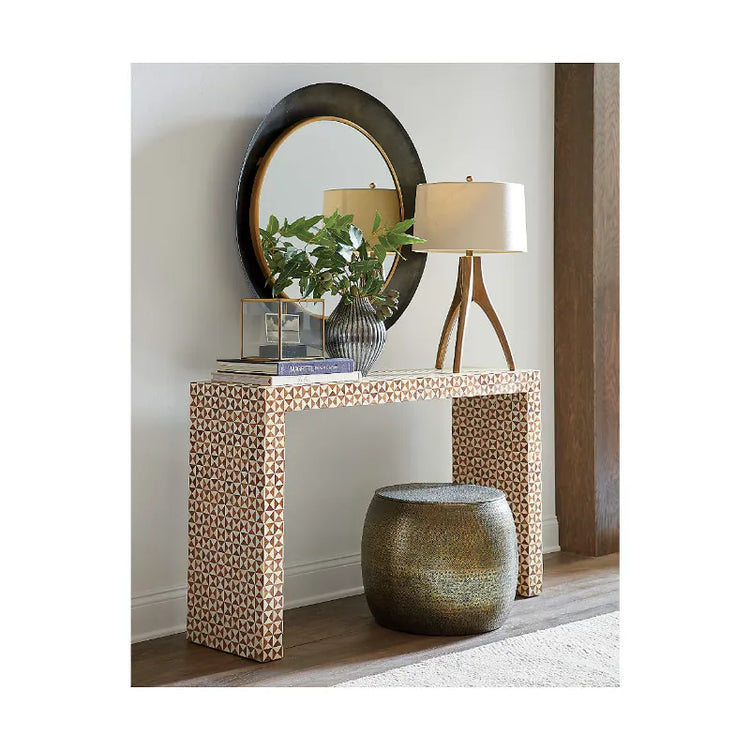 Room Setting Intarsia Mosaic Console Table