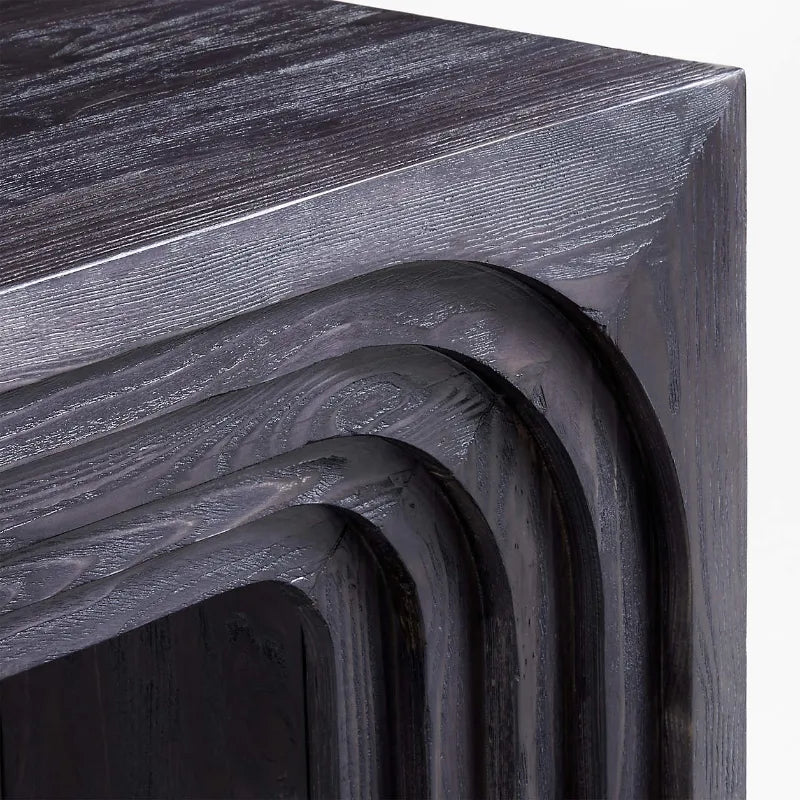 top and corner ebonised valo console table