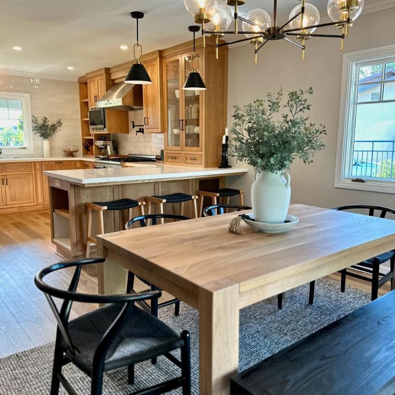 Overall view Terra solid wood dining table