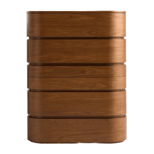 Milano Chest of Drawers 5 Drawer Mahogany with Walnut Veneer