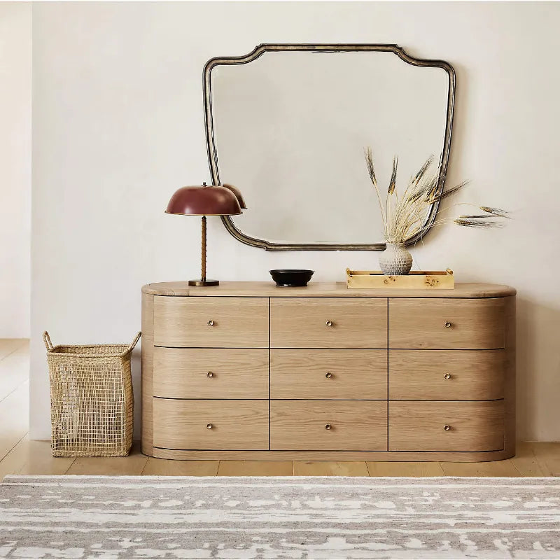 room setting chest of drawers oak wood 9 drawers Anneli