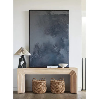 room setting natural pine finish valo console table