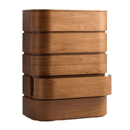 Milano Chest of Drawers 5 Drawer Mahogany with Walnut Veneer