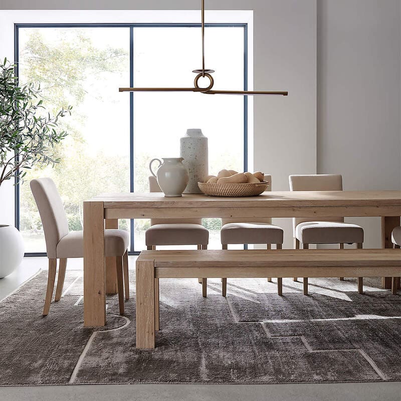 Side view Terra solid wood dining table
