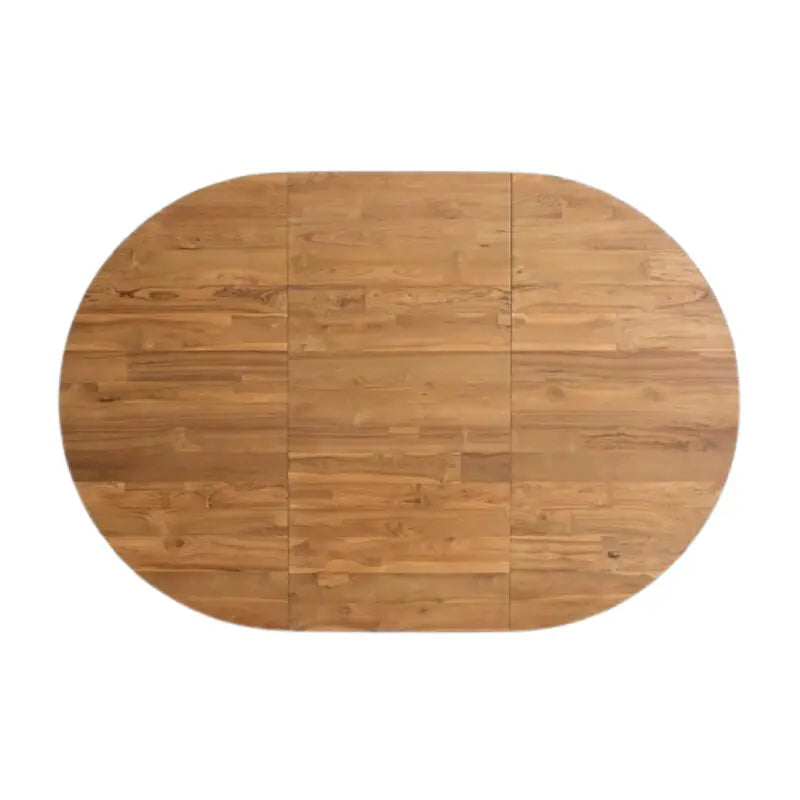 Lakin Round Wood Dining Table Teak Extendable 50”-74”