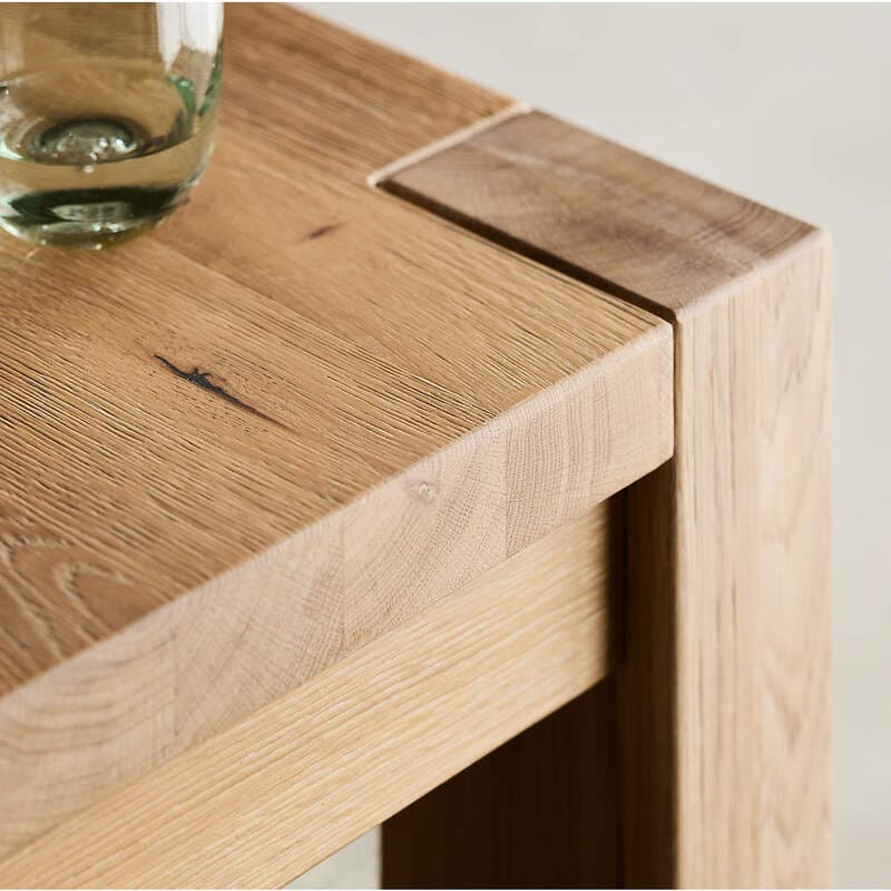 corner view Terra solid wood dining table