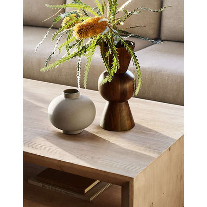 Vernon Wood Coffee Table Natural Pine mitered corner detail