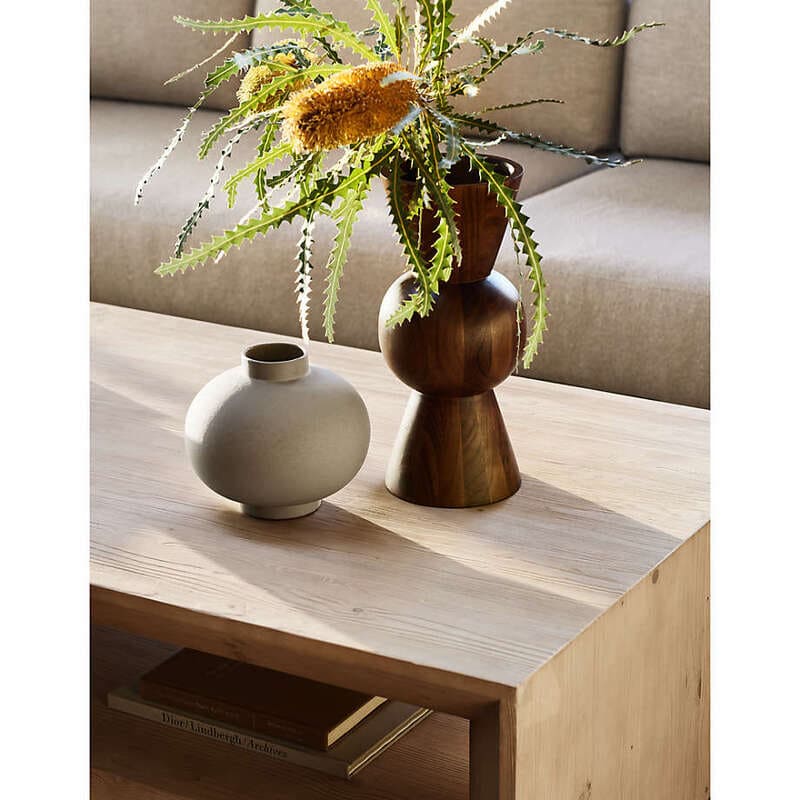 Vernon Wood Coffee Table Natural Pine mitered corner detail