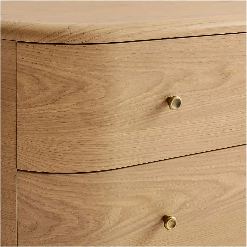 close up drawer and pulls chest of drawers oak wood 9 drawers Anneli