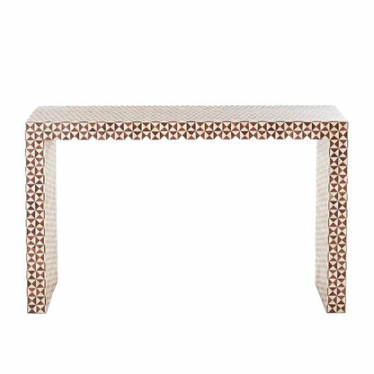 Intarsia Console Table Hand-crafted Mango Wood Mosaic Inlay 50" and 72"