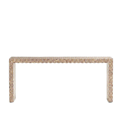 Intarsia Console Table Hand-crafted Mango Wood Mosaic Inlay 50" and 72"
